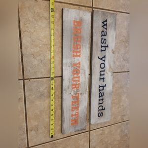 Handmade bathroom signs